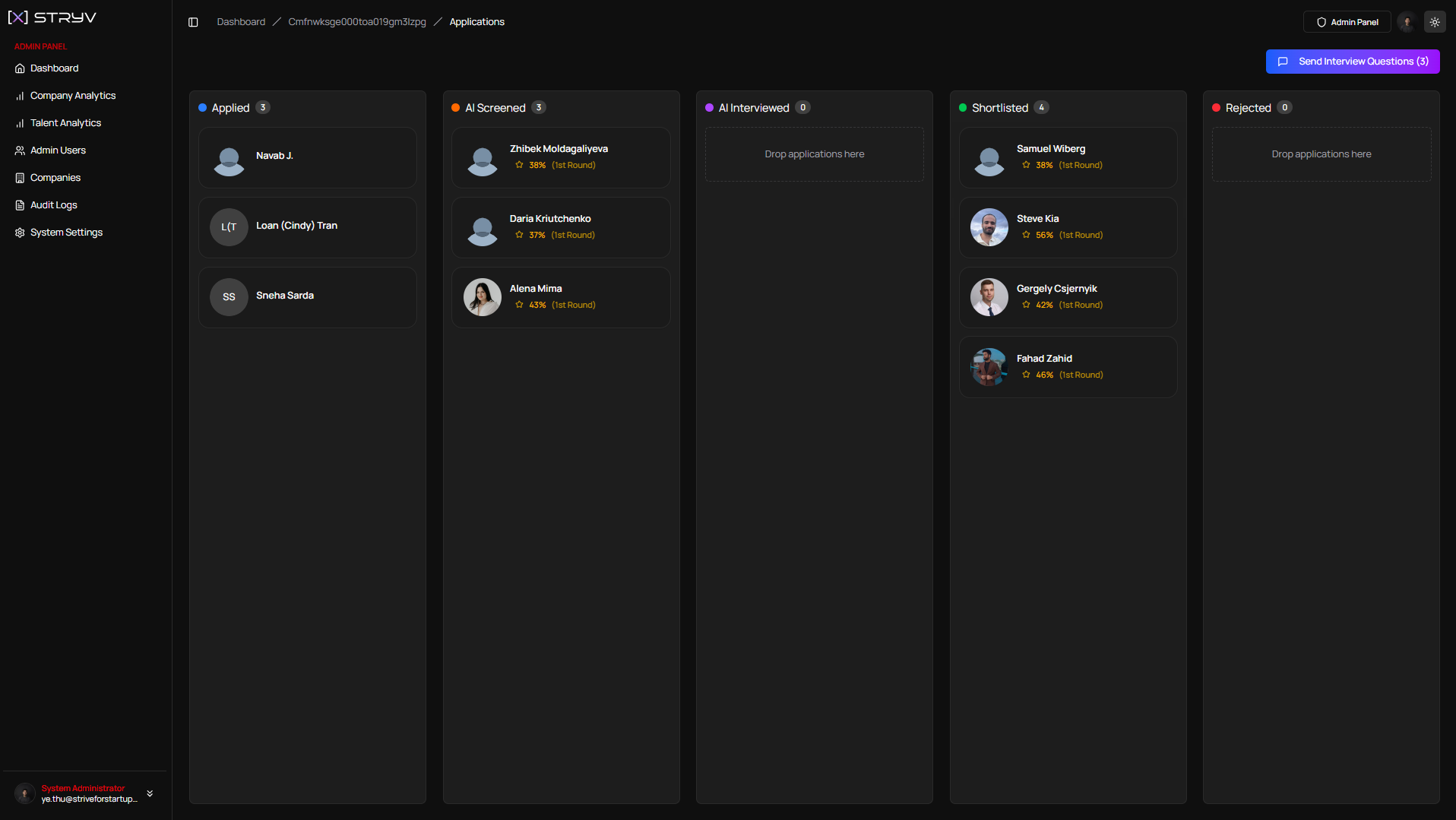 Application Tracking